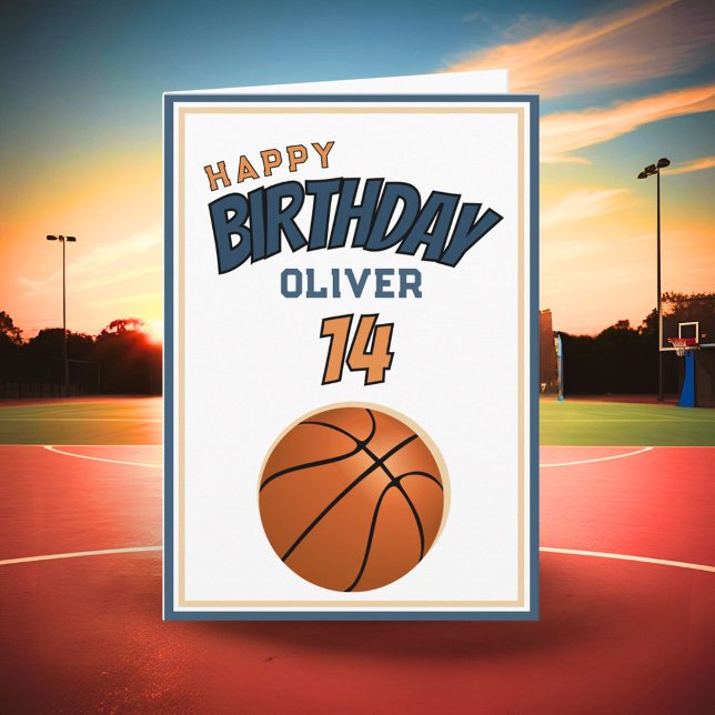 Basketball Ball Happy Birthday Sports Karte (Von Creator hochgeladen)