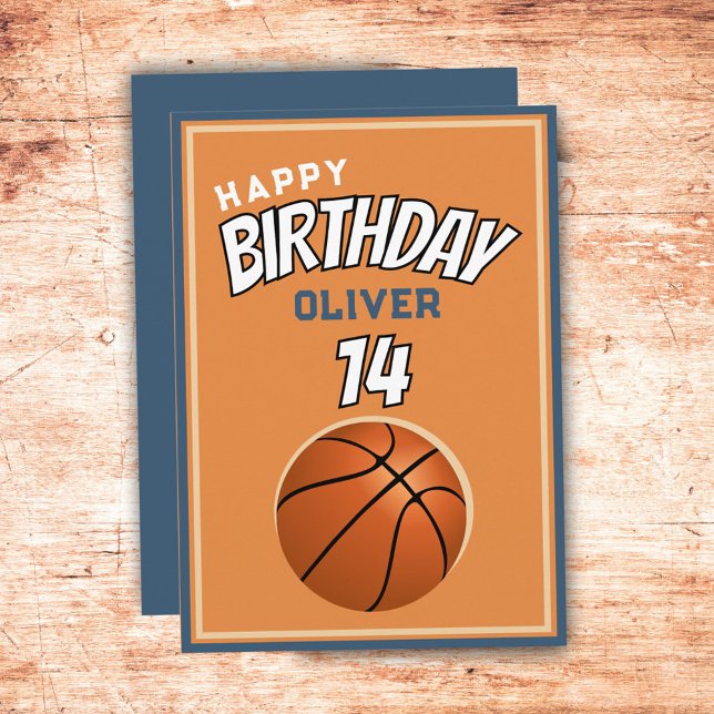 Basketball Ball Happy Birthday Sports Karte (Von Creator hochgeladen)