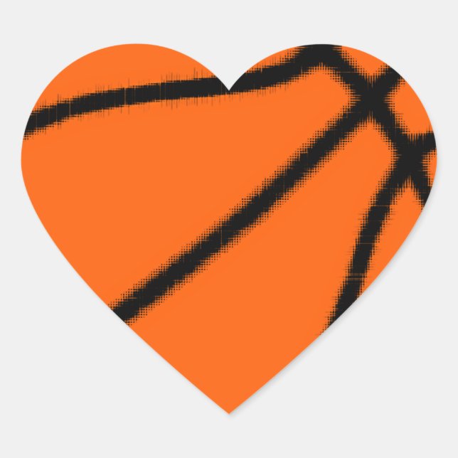 Basketball (Ball) Herz-Aufkleber (Vorderseite)