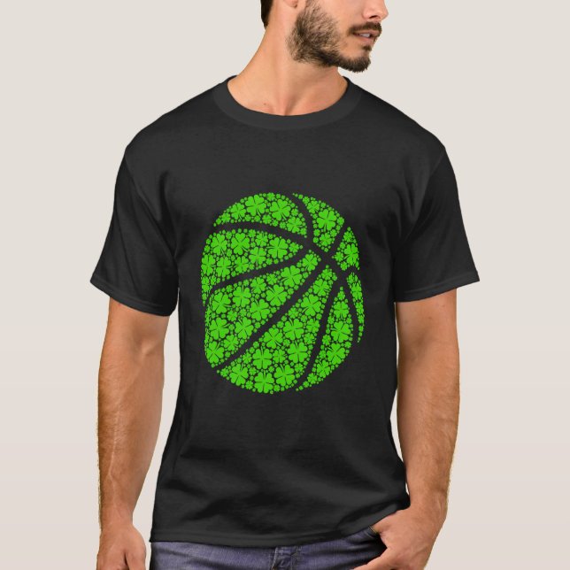 Basketball Ball Irish Kleeblatt Lucky Clover St Pa T-Shirt (Vorderseite)