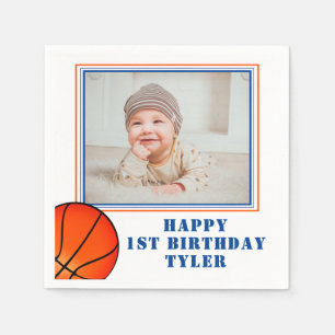 Basketball Ball Kinder Foto Geburtstag Serviette