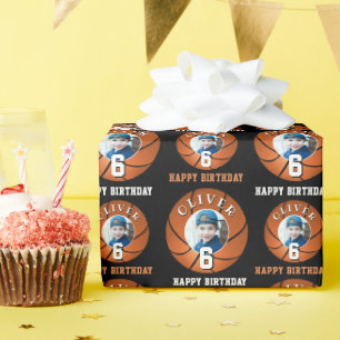 Basketball Ball Kinder Happy Birthday Alter Foto Geschenkpapier