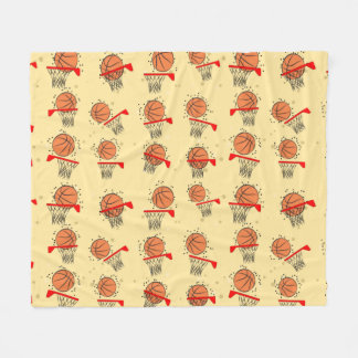 Basketball - Ball & Korb Nahtloses Muster Fleecedecke