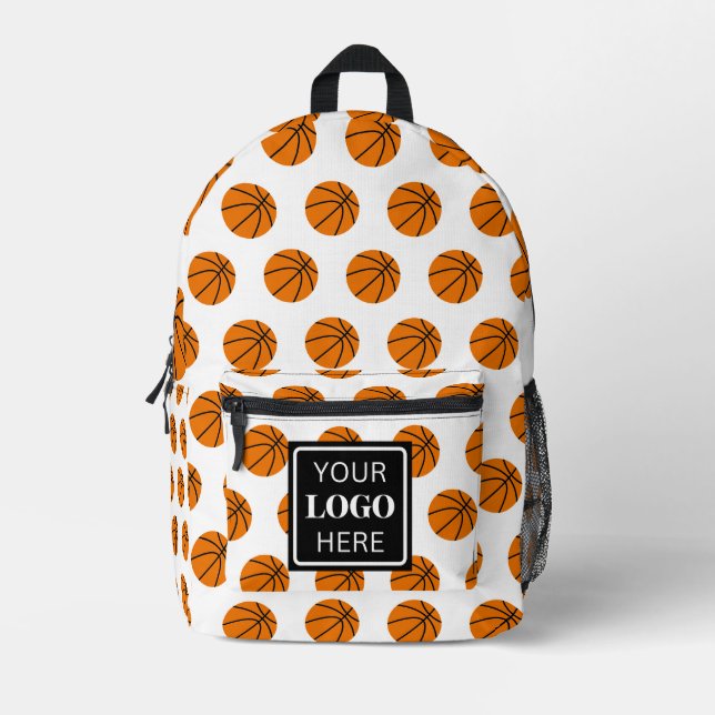 Basketball-Ball-Muster Team-Schule Logo Modern Bedruckter Rucksack (Vorderseite)