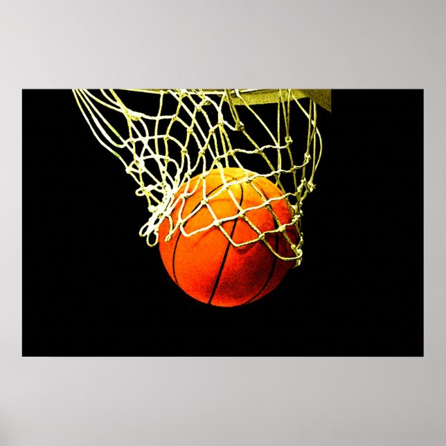 Basketball Ball & Net Print Poster (Vorne)