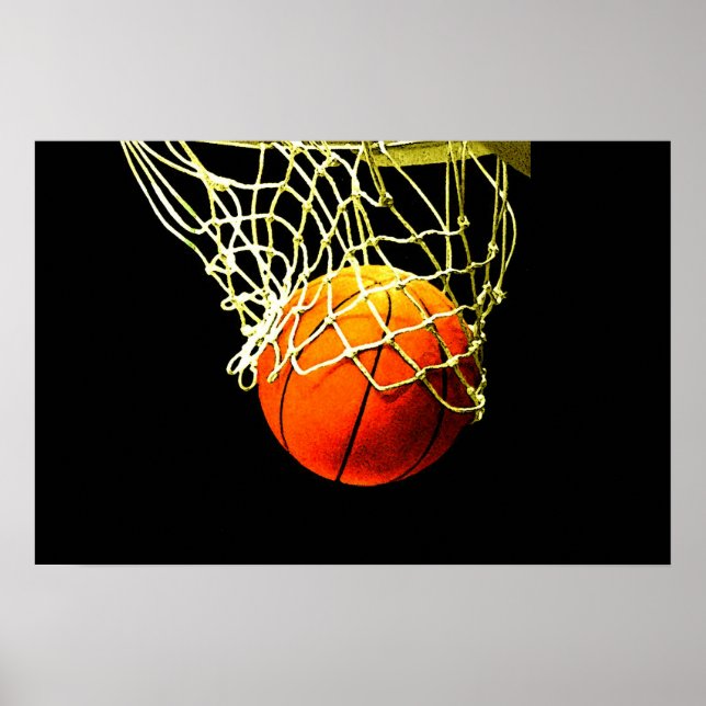 Basketball Ball & Net Print Poster (Vorne)
