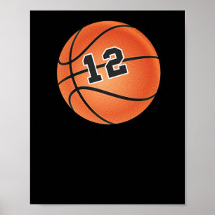 Basketball-Ball Nummer 12 Poster