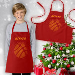 Basketball Ball Orange Red Sports Kids Name Schürze<br><div class="desc">Basketball Ball Orange Red Sports Kids Name Schürze. Füge Deinen Namen hinzu.</div>