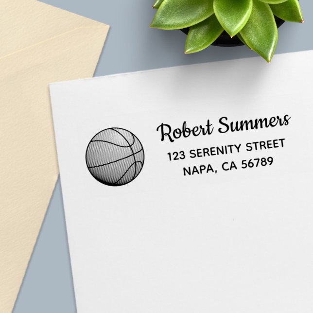 Basketball Ball Return Address Permastempel (Von Creator hochgeladen)