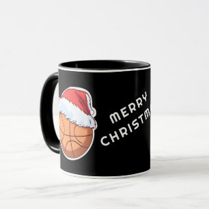 Basketball Ball Rote Weihnachtsmannmütze Frohe Wei Tasse