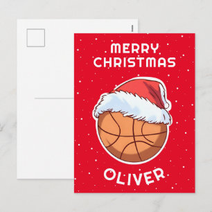 Basketball Ball Roter Santa Hut Weihnachten Kind N