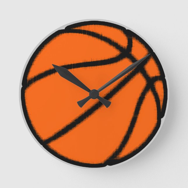 Basketball (Ball) Runde Wanduhr (Vorderseite)