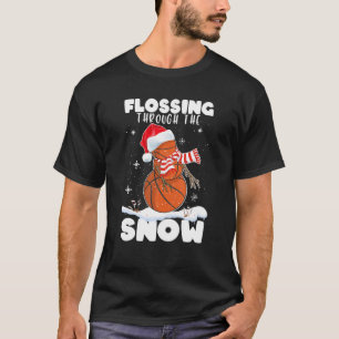 Basketball Ball Snowman Weihnachten Weihnachtsfeie T-Shirt