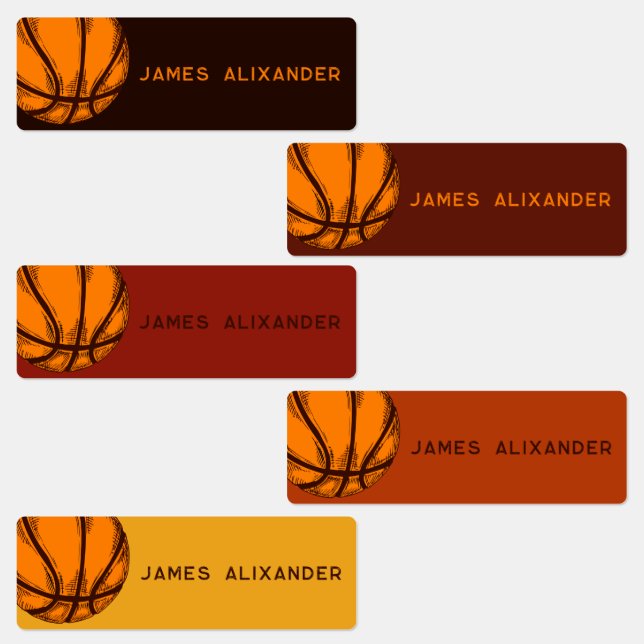 Basketball Ball Sport Einfache Bezeichnung Kinder  Etiketten (Gruppe)