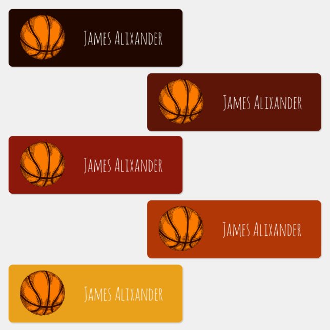 Basketball Ball Sport Einfache Bezeichnung Kinder  Etiketten (Gruppe)