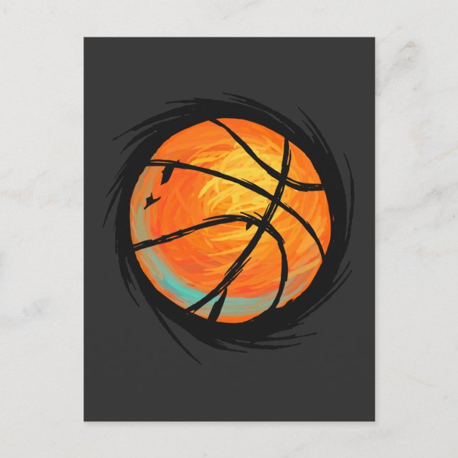 Basketball Ball Sport Fan Postkarte (Vorderseite)