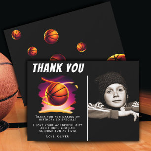 Basketball Ball Sport Foto Geburtstag  Dankeskarte
