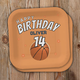 Basketball Ball Sport Happy Birthday Party Pappteller