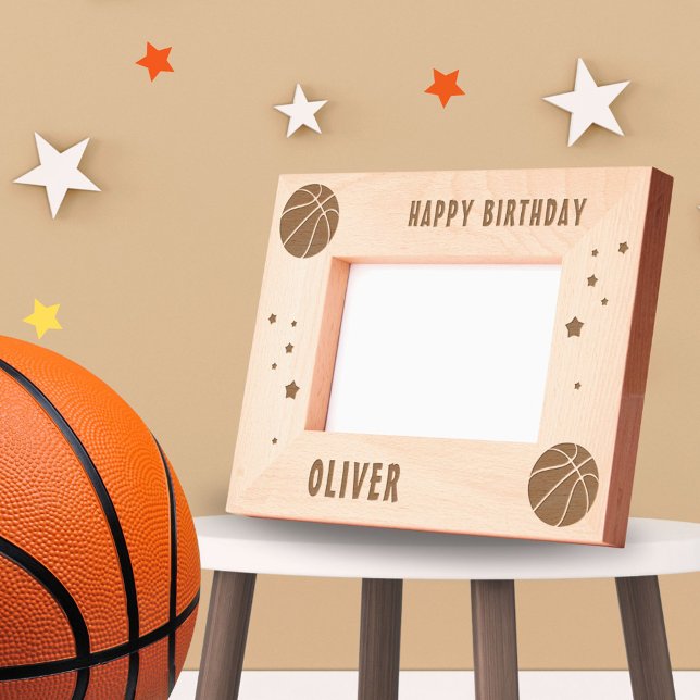 Basketball-Ball-Sport-Happy Geburtstag Geätzte Rahmen (Von Creator hochgeladen)