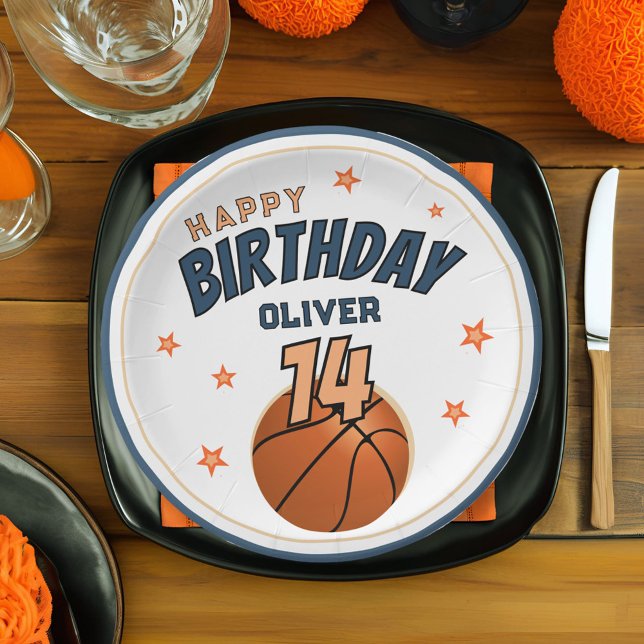 Basketball-Ball-Sport-Happy Geburtstag Pappteller (Von Creator hochgeladen)
