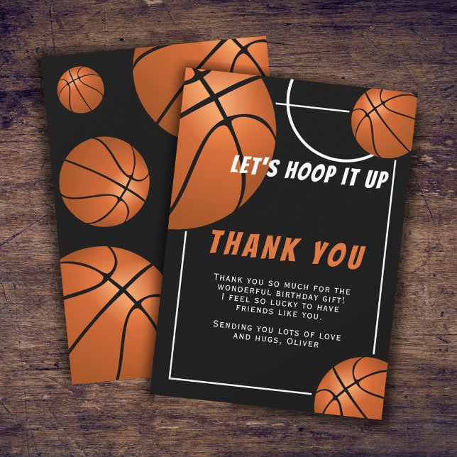 Basketball Ball Sport Kinder Geburtstag Dankeskarte (Von Creator hochgeladen)