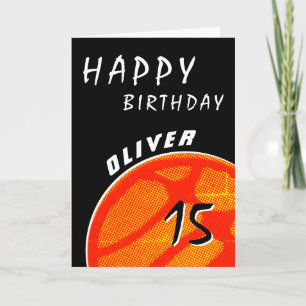 Basketball Ball Sport Teenager Junge Herzlichen Gl Karte