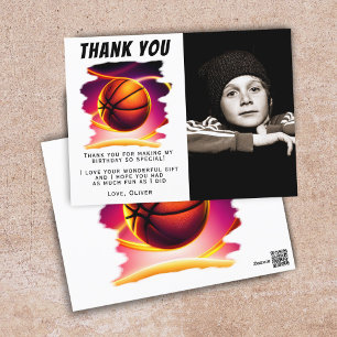 Basketball Ball Sports Foto Geburtstag Vielen Dank Postkarte