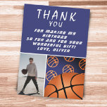 Basketball Ball Sports Geburtstags-Foto Dankeskarte<br><div class="desc">Basketball Ball Sports Geburtstag Foto Danke Karte. Moderner Basketball Geburtstag Dankeschön für einen Jungen oder ein Mädchen,  das Basketball Liebe. Basketballmuster mit verschiedenen orangefarbenen Basketballbällen. Fügen Sie Ihr Foto und danke Ihnen Nachricht.</div>