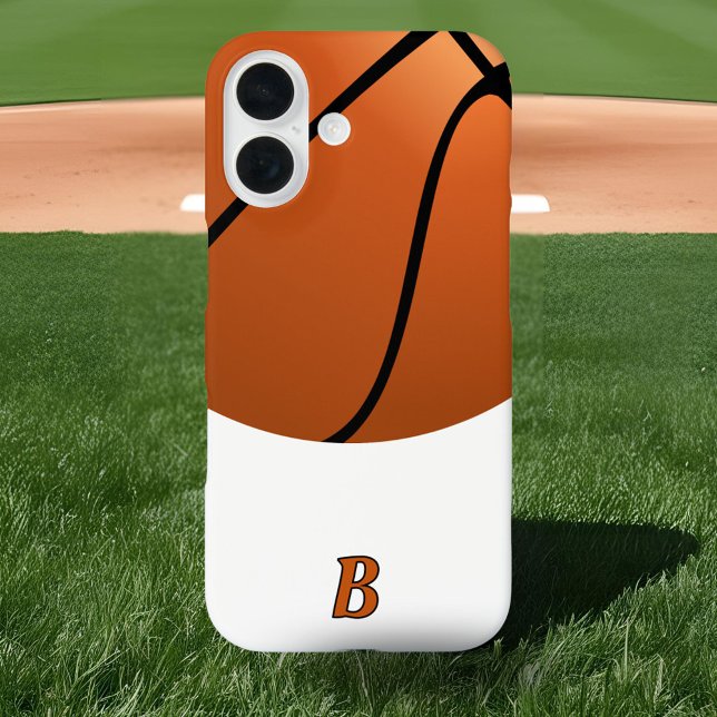 Basketball Ball Sports Monogram Case-Mate iPhone Hülle (Von Creator hochgeladen)