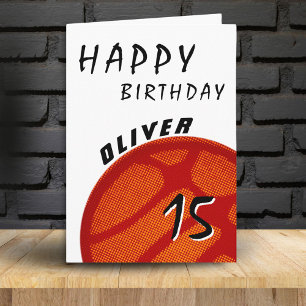Basketball Ball Sports Teen Boys Happy Birthday Karte