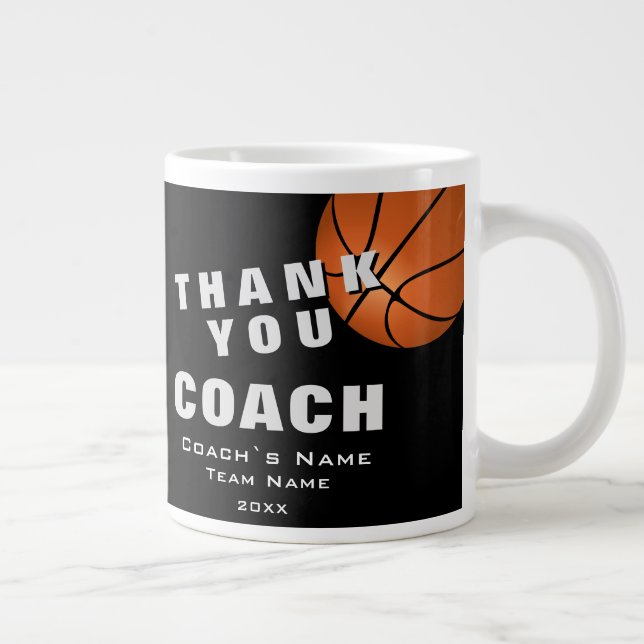 Basketball Ball Thank you Coach  Jumbo-Tasse (Rechts)