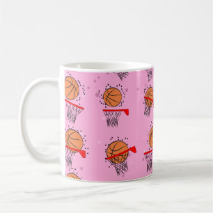Basketball - Ball- und Hoop-Muster Kaffeetasse