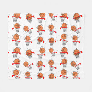 Basketball - Ball und Reifenmuster Fleecedecke