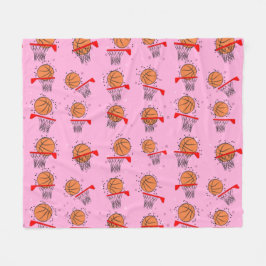 Basketball - Ball und Ring Muster Fleecedecke