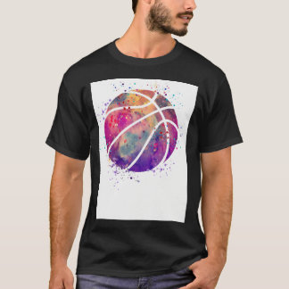 Basketball Ball Wasserfarbensport-Geschenk T-Shirt
