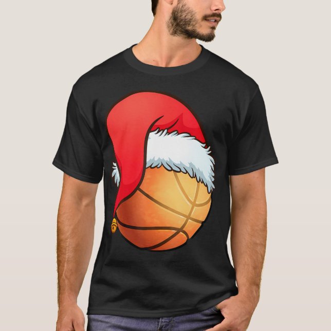 Basketball Ball Weihnachts Weihnachtsspieler des W T-Shirt (Vorderseite)