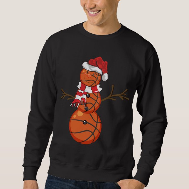 Basketball Ball Xmas Geschenk Snowman Basketball C Sweatshirt (Vorderseite)