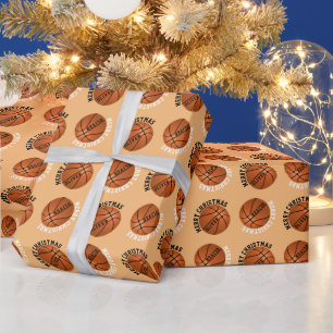 Basketball Bälle Kinder Name Orange Weihnachten  Geschenkpapier