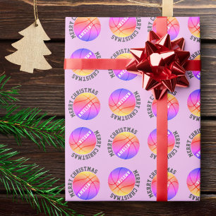 Basketball Bälle Kinder Name Rosa Weihnachten Geschenkpapier