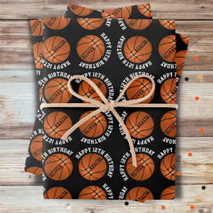 Basketball Bälle Kinder Name Sport Frohe Geburtsta Geschenkpapier Set