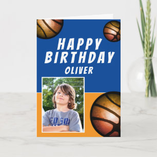 Basketball Bälle Sport Kinder Happy Birthday Foto Karte