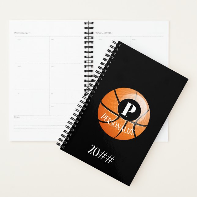 Basketball-Baller-Monogramm-Individuelle Name Planer (Anzeige)