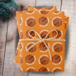Basketball Balls Kinder Sport zum Frohen Weihnacht Geschenkpapier Set