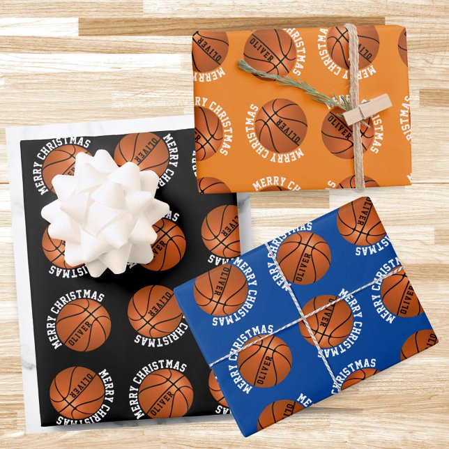 Basketball Balls Kinder Sport zum Frohen Weihnacht Geschenkpapier Set (Von Creator hochgeladen)