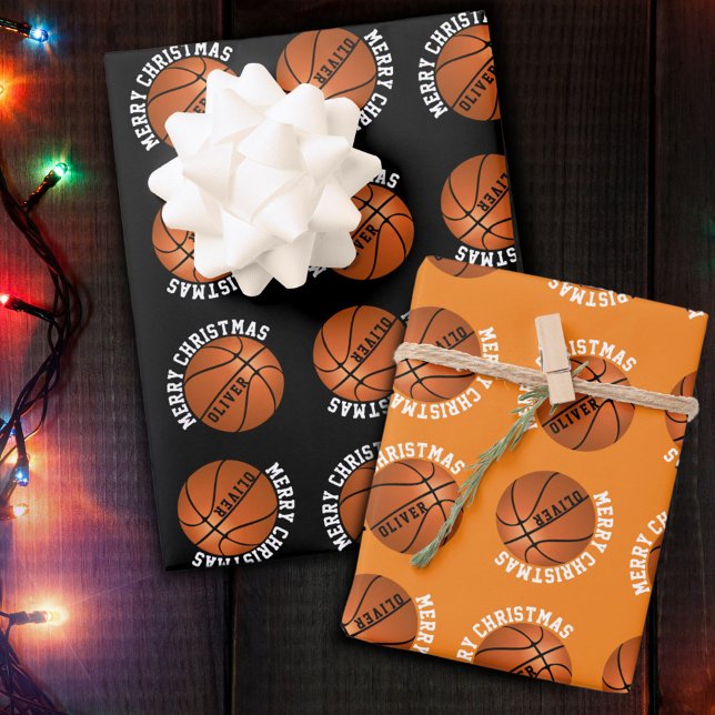 Basketball Balls Kinder Sport zum Frohen Weihnacht Geschenkpapier Set (Von Creator hochgeladen)