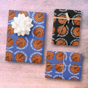 Basketball Balls Kinder Sport zum Geburtstag Geschenkpapier Set