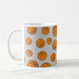 Basketball Balls Muster auf grauem Hintergrund Kaffeetasse