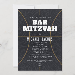 Basketball Bar Mitzvah Einladung Sportthema
