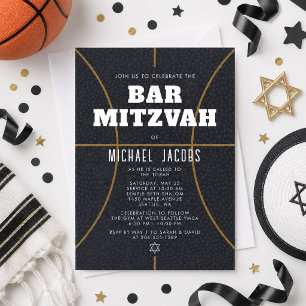 Basketball Bar Mitzvah Einladung Sportthema