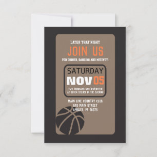 BASKETBALL Bar Mitzvah Einladungs-Party-Karte Einladung